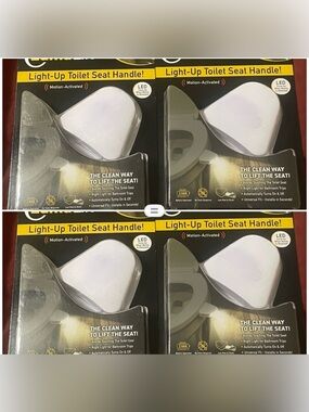 Lot of 4 LumaLift Motion-Activated LED Light-Up Toilet Seat Handles NEW